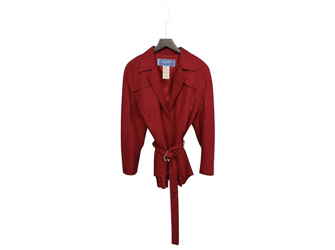 Thierry Mugler Blazer Vermelho Mugler com Cinto