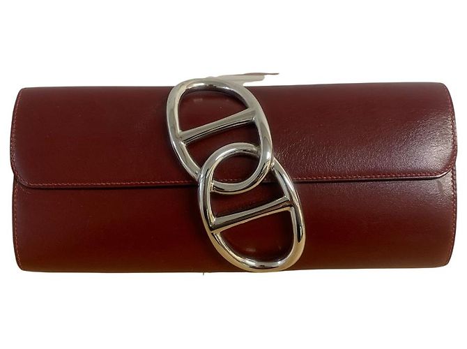 Hermès 2011 Egée 25 Clutch in red