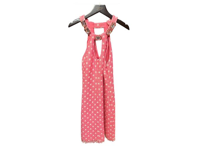 Abito corto rosa Moschino con bianco
