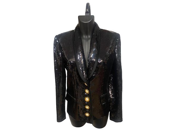 Louis Féraud Black Sequins Blazer