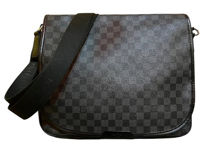 Borsa a spalla Louis Vuitton Damier grigia e nera 2008
