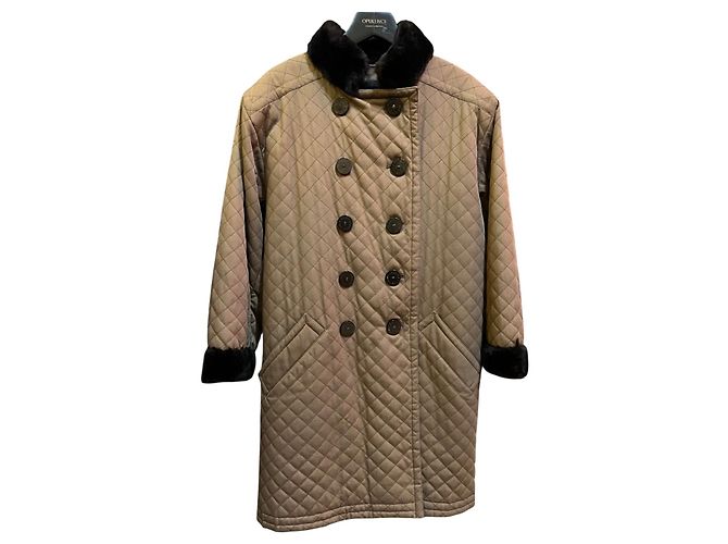 Abrigo de piel marrón Yves Saint Laurent