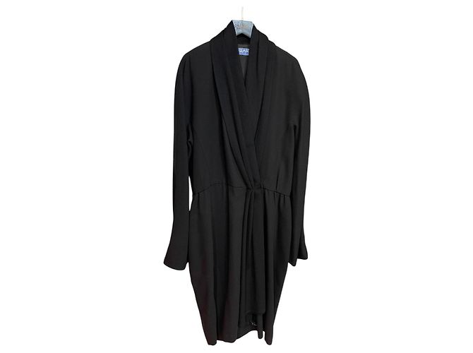 Abito Cappotto Nero Vintage THIERRY MUGLER Paris