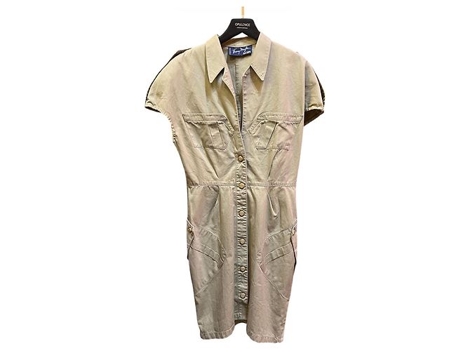 Vestido Thierry Mugler Beige de Algodón