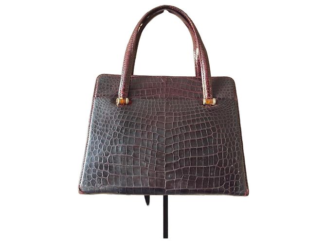 Borsa Gucci in pelle rosso scuro Bordò