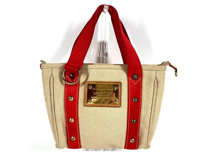 Borsa Tote Louis Vuitton Antigua Cabas PM Rosso Beige