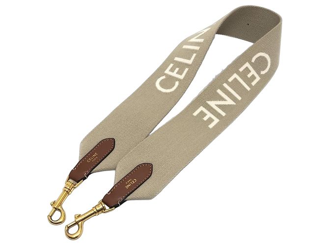 Céline Correa corta de jacquard con logo Celine Beige