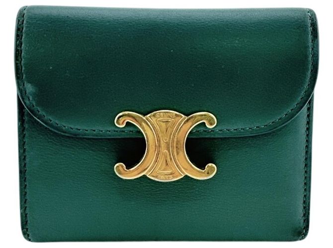 Céline Carteira Compacta Celine em Verde