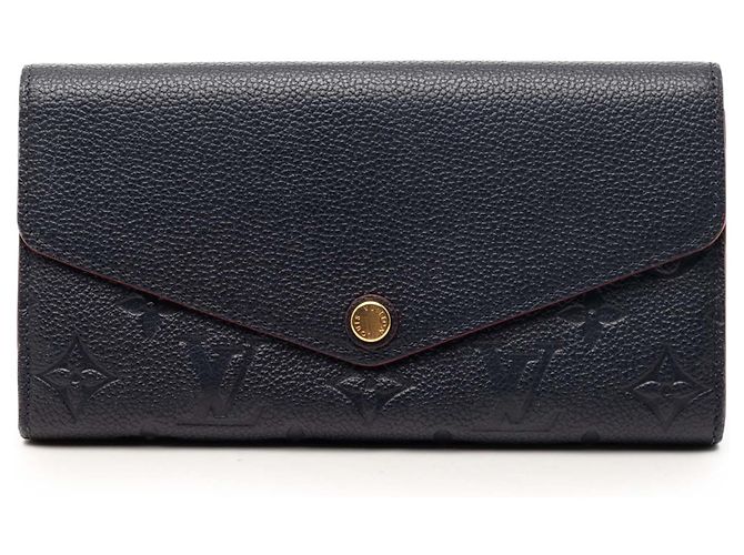 Louis Vuitton Blau Monogram Empreinte Sarah Geldbörse Marineblau