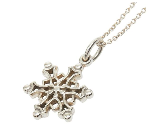 Tiffany & Co. Schneeflocken Anhänger Halskette Silber