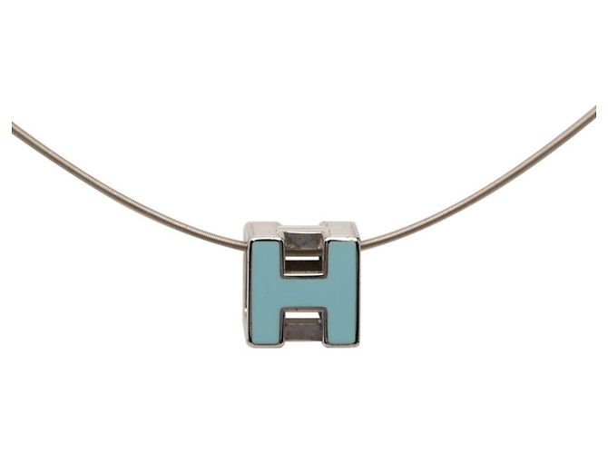 Collar H-Cube Cage d'H de Hermès Plata Azul claro
