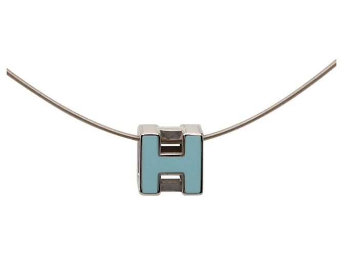 H-Cube Cage d'H Halskette von Hermès Silber Hellblau 