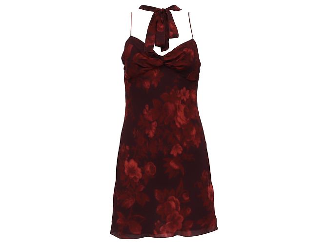 Abito Mini Iryna in Viscosa Borgogna di Reformation Rosso Bordò