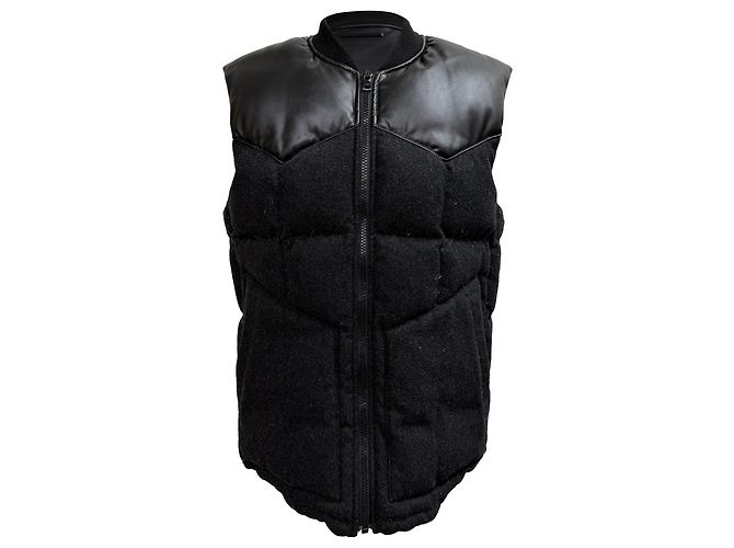 Gilet senza maniche in piuma nera in lana Armani Exchange Nero