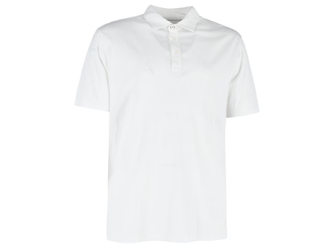 Polo de manga curta Brunello Cucinelli em algodão branco Cru