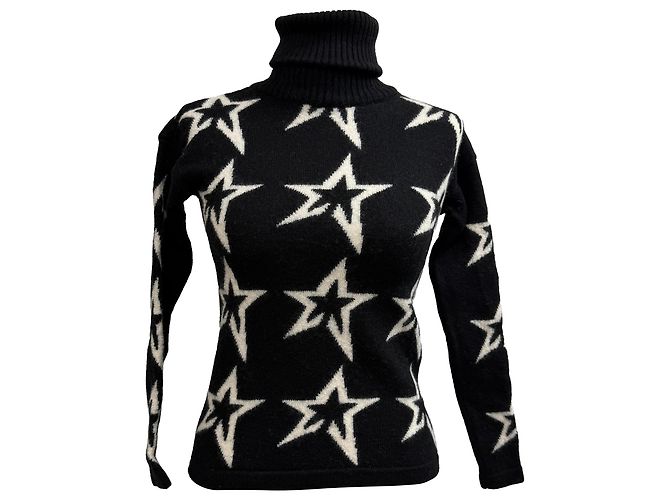 Perfect Moment Star Dust Rollkragenpullover aus schwarzer Merinowolle