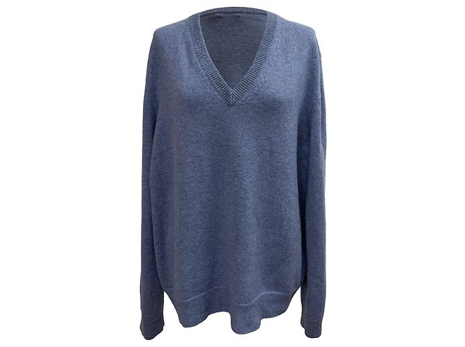 Céline Pull V-neck Celine en cachemire bleu Bleu clair