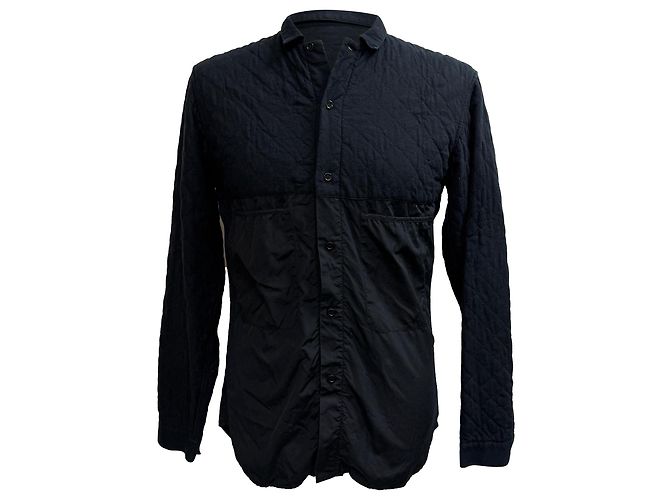 Camisa acolchoada Dior em algodão azul marinho
