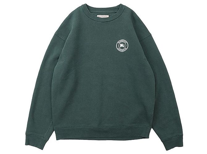 Burberry bestickter Baumwollmischung Sweatshirt Grün