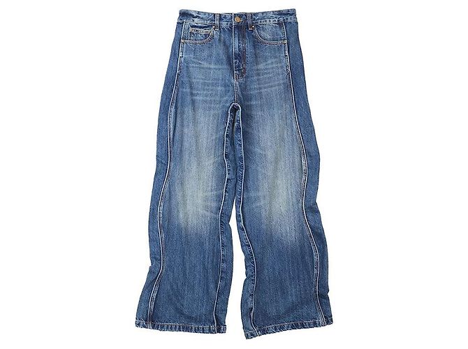Pantalones de denim de algodón Monogram Louis Vuitton Azul