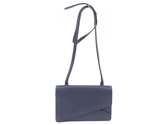 Bolsa de couro de bezerro macio Valextra Azul Azul marinho