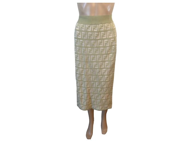 Fendi green cotton skirt - FF logo pattern