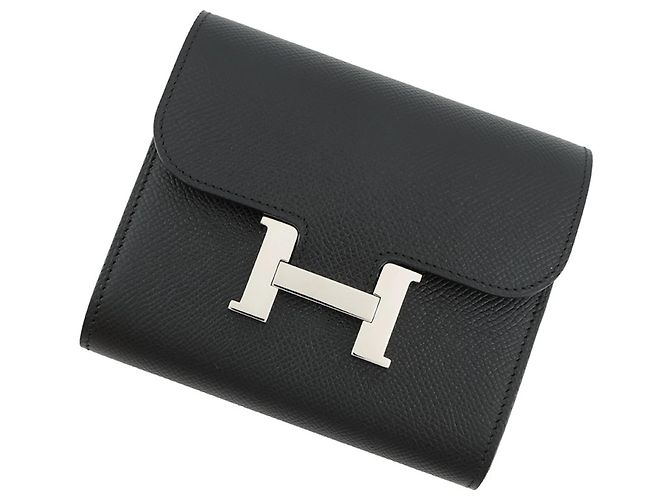 Hermès Hermes Constance Compact Wallet Black