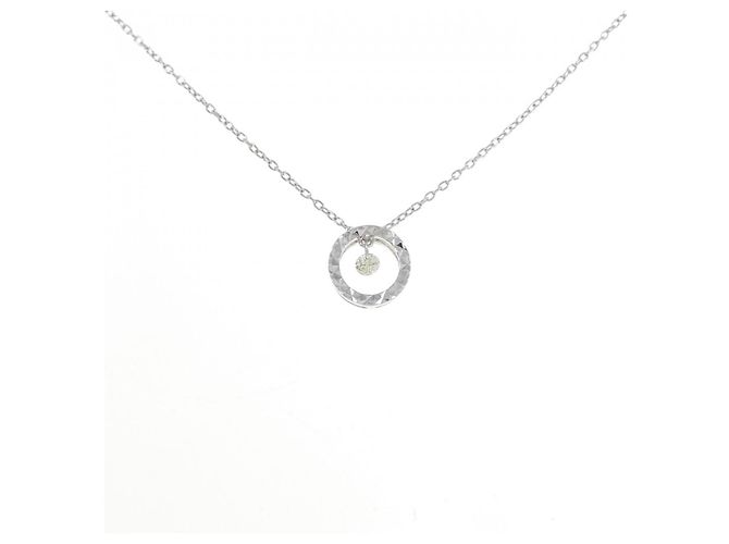 Autre Marque Collar de diamantes en oro blanco Au750 Plata