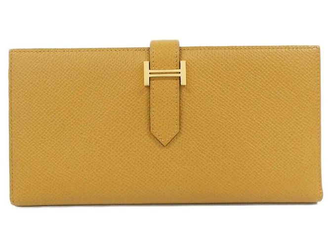 Béarn Hermès Cartera larga Bearn Souffle Epsom Hermes Castaño
