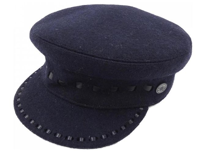 Gorra de lana Hermès H202020N 57 Azul Azul marino