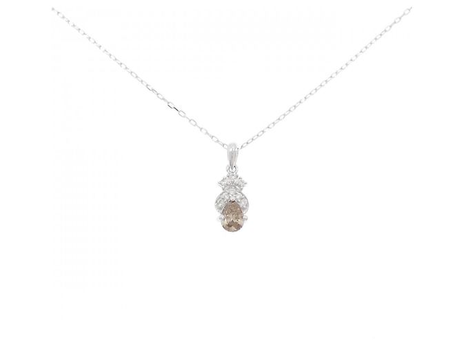 Autre Marque Collar de diamantes en oro blanco Au750 Plata