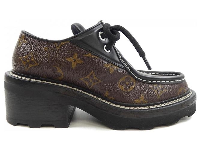 Scarpe Derby in pelle della linea Bobourin di Louis Vuitton Marrone Nero