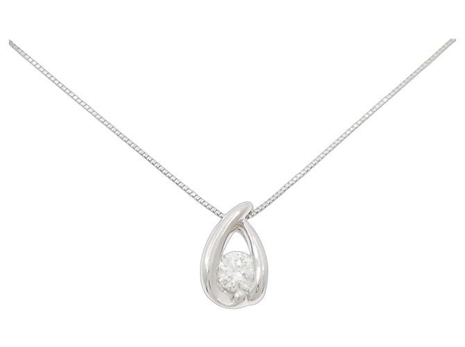 Autre Marque Diamant-Halskette Pt900/Pt850 Silber