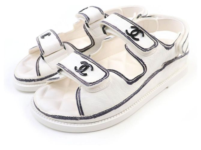 Sandalias de cuero Chanel Blanco