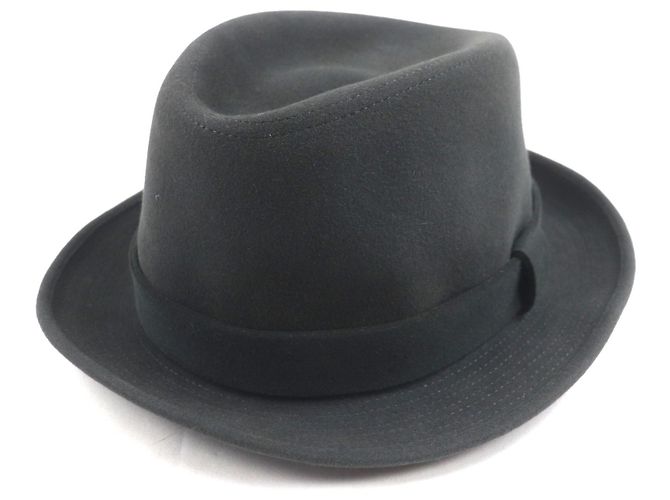 Hermès Hermes Rabbit felt Fedora Hat Grey Dark grey
