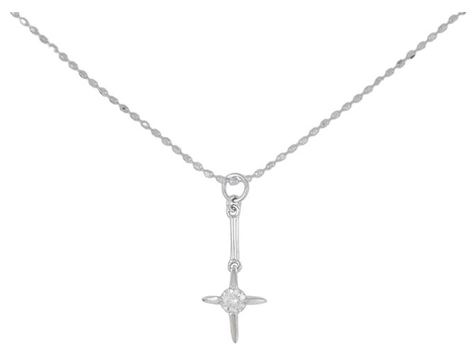 Autre Marque Collar de diamante en oro blanco Au750 Plata