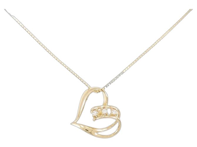Autre Marque Collana con diamante a forma di cuore Au750 D'oro