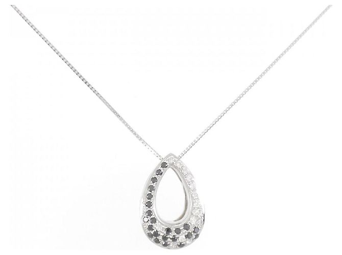 Autre Marque Collar de diamantes en oro blanco Au750 Plata