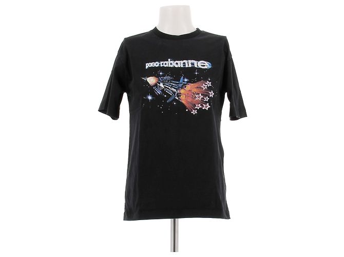 Paco Rabanne T-shirt nera con iscrizioni Nero