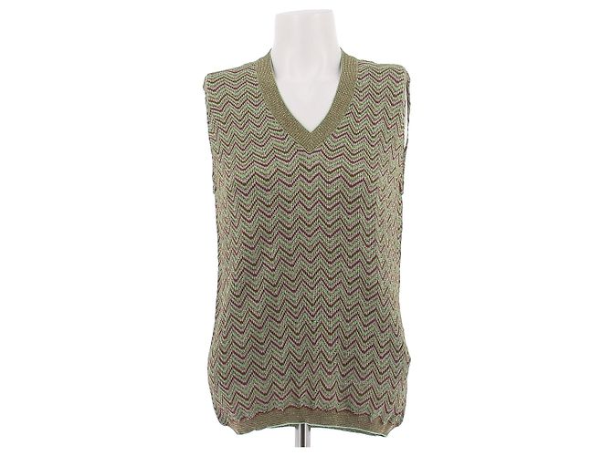 M Missoni Pull sans manches vert et violet