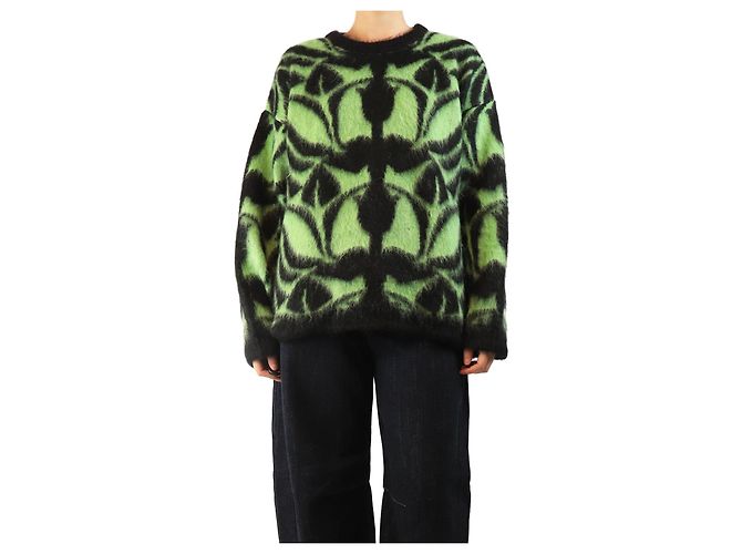 Autre Marque Grüner Mohair-Pullover Camden - Größe L