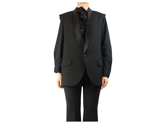 Autre Marque Black wool-blend waistcoat - size M