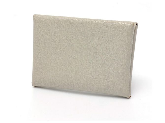 Porte-monnaie et cartes Calvi Duo d'Hermès Marron