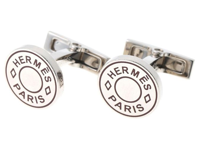 Gemelos Hermès Licor 2 Sellier Plata Burdeos