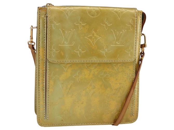 LOUIS VUITTON Monogram Vernis Motto Accessory Pouch Gris M91030 LV Auth SW2241 Grey