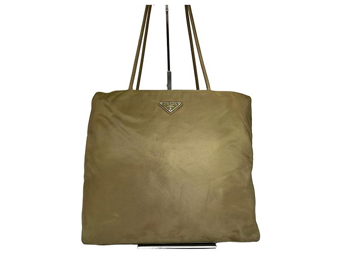 Sac à main en polyester triangle vintage Prada vert Kaki