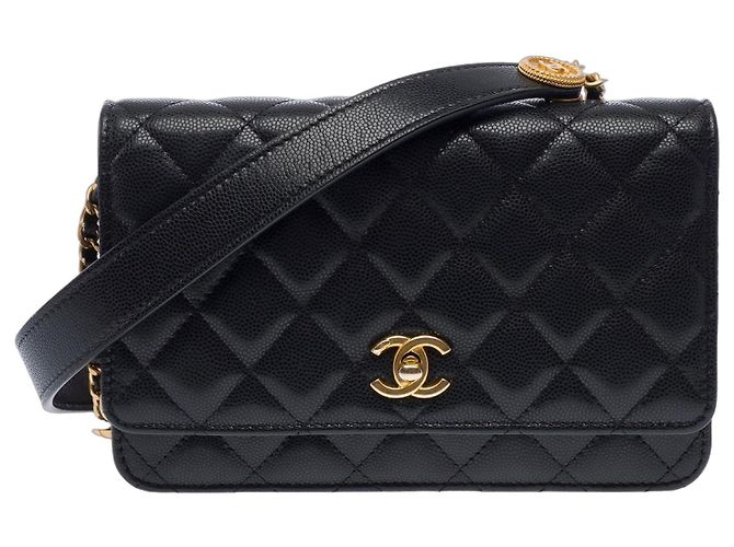CHANEL Wallet on Chain in Black Leather - 103397