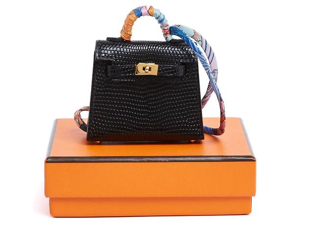 Hermès Kelly Twilly Precious Black Leather Bag Charm