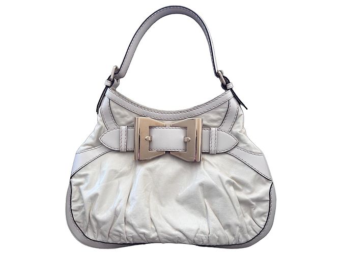 Bolso de cuero blanco con hebilla Gucci