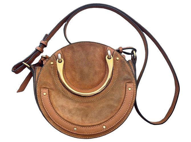 Chloé Borsa Chloe Pixie in Pelle Scamosciata e Pelle Marrone Svezia